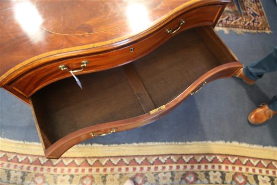 A George III satinwood banded mahogany serpentine commode, W.3ft 5in. D.1ft 9in. H.2ft 7in.